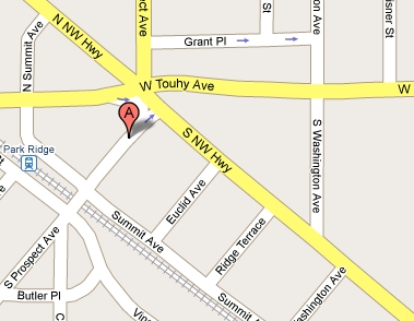 Map of the Park Ridge Library area